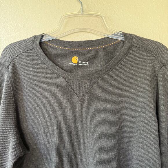 Carhartt Size XL Gray Waffle knit pullover top with cuff button detail A++ - Picture 3 of 10